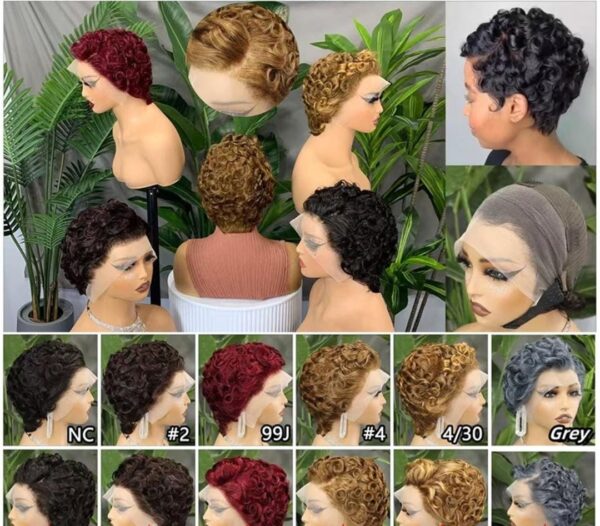 Human Hair Wigs Bulk Bundle – 50 Pieces, Mixed Styles and Colors (10–14 Inches)